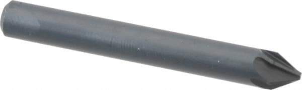 M.A. Ford - 3/16" Head Diam, 3/16" Shank Diam, 6 Flute 60° High Speed Steel Countersink - Bright Finish, 1-1/2" OAL, 0.04" Nose Diam, Single End, Straight Shank, Right Hand Cut - Industrial Tool & Supply