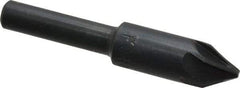 M.A. Ford - 3/8" Head Diam, 1/4" Shank Diam, 6 Flute 60° High Speed Steel Countersink - Bright Finish, 2" OAL, 0.09" Nose Diam, Single End, Straight Shank, Right Hand Cut - Industrial Tool & Supply