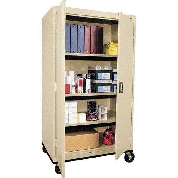 Sandusky Lee - 4 Shelf Mobile Cabinet - 36" Wide x 24" Deep x 66" High, Steel, Putty - Industrial Tool & Supply