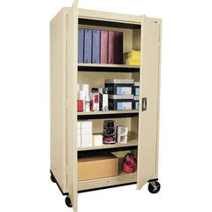 Sandusky Lee - 4 Shelf Mobile Cabinet - 36" Wide x 24" Deep x 66" High, Steel, Putty - Industrial Tool & Supply