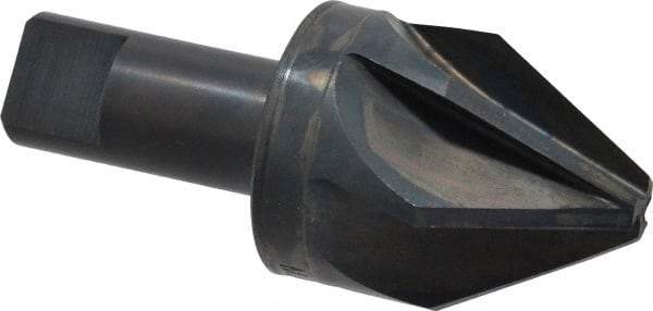 M.A. Ford - 1-1/2" Head Diam, 3/4" Shank Diam, 6 Flute 60° High Speed Steel Countersink - Bright Finish, 3-1/2" OAL, 0.43" Nose Diam, Single End, Straight Shank, Right Hand Cut - Industrial Tool & Supply