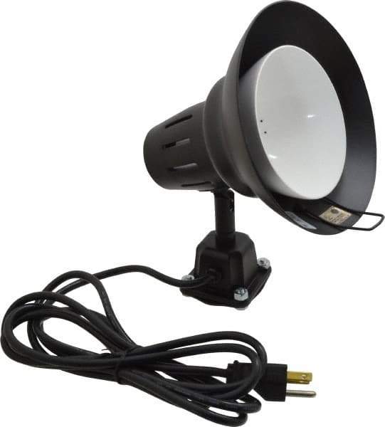 Electrix - Direct Mounted, Incandescent, Black, General Purpose Task Light - 100 Watt, 120 Volt, Nonmagnifying - Industrial Tool & Supply