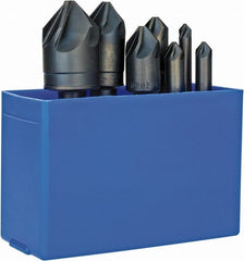 M.A. Ford - 7 Piece, 1/4 to 1" Head Diam, 82° Included Angle, Single End Countersink Set - Industrial Tool & Supply