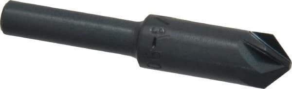 M.A. Ford - 3/8" Head Diam, 1/4" Shank Diam, 6 Flute 90° High Speed Steel Countersink - Bright Finish, 2" OAL, 0.09" Nose Diam, Single End, Straight Shank, Right Hand Cut - Industrial Tool & Supply