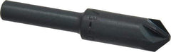 M.A. Ford - 3/8" Head Diam, 1/4" Shank Diam, 6 Flute 90° High Speed Steel Countersink - Bright Finish, 2" OAL, 0.09" Nose Diam, Single End, Straight Shank, Right Hand Cut - Industrial Tool & Supply