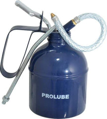 PRO-LUBE - 500 mL Capcity, 7" Long Flexible Spout, Lever-Type Oiler - Brass Pump, Steel Body, Powder Coated - Industrial Tool & Supply