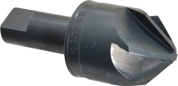 M.A. Ford - 1-1/2" Head Diam, 3/4" Shank Diam, 6 Flute 90° High Speed Steel Countersink - Bright Finish, 3-1/2" OAL, 0.43" Nose Diam, Single End, Straight Shank, Right Hand Cut - Industrial Tool & Supply