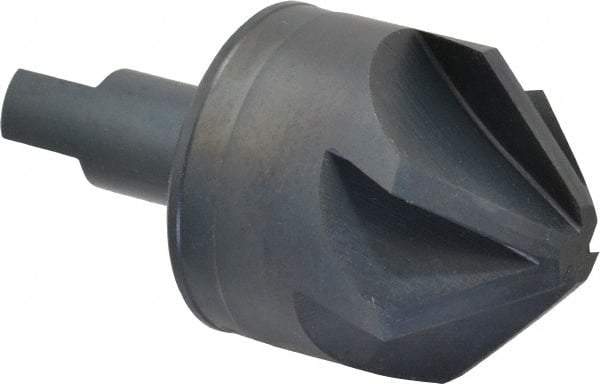 M.A. Ford - 2" Head Diam, 3/4" Shank Diam, 6 Flute 90° High Speed Steel Countersink - Bright Finish, 3-3/4" OAL, 0.62" Nose Diam, Single End, Straight Shank, Right Hand Cut - Industrial Tool & Supply