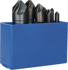 M.A. Ford - 7 Piece, 1/4 to 1" Head Diam, 90° Included Angle, Single End Countersink Set - Industrial Tool & Supply