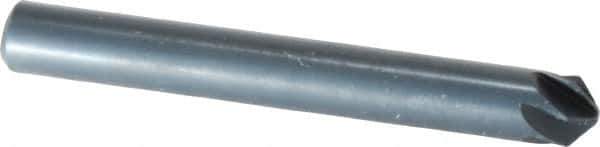 M.A. Ford - 1/4" Head Diam, 1/4" Shank Diam, 6 Flute 100° High Speed Steel Countersink - Bright Finish, 2" OAL, 0.06" Nose Diam, Single End, Straight Shank, Right Hand Cut - Industrial Tool & Supply
