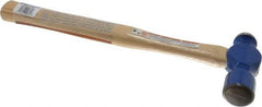 Vaughan Bushnell - 1-1/2 Lb Head Ball Pein Hammer - Hickory Handle, 15-1/4" OAL - Industrial Tool & Supply