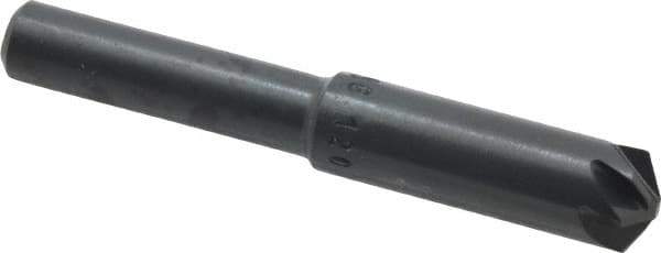 M.A. Ford - 5/16" Head Diam, 1/4" Shank Diam, 6 Flute 120° High Speed Steel Countersink - Bright Finish, 2" OAL, 0.08" Nose Diam, Single End, Straight Shank, Right Hand Cut - Industrial Tool & Supply