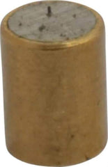 Mag-Mate - 3/16" Diam x 1/4" High, 0.02 Lb Average & 0.05 Lb Max Pull Force, Brass Alnico Shielded Magnet - 800°F Max Operating Temp, 0.018" Wall Thickness - Industrial Tool & Supply