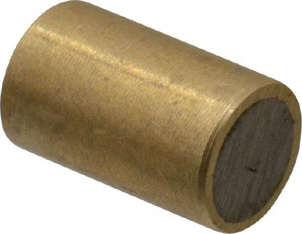 Mag-Mate - 5/16" Diam x 1/2" High, 0.18 Lb Average & 0.35 Lb Max Pull Force, Brass Alnico Shielded Magnet - 800°F Max Operating Temp, 0.032" Wall Thickness - Industrial Tool & Supply