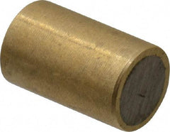 Mag-Mate - 5/16" Diam x 1/2" High, 0.18 Lb Average & 0.35 Lb Max Pull Force, Brass Alnico Shielded Magnet - 800°F Max Operating Temp, 0.032" Wall Thickness - Industrial Tool & Supply