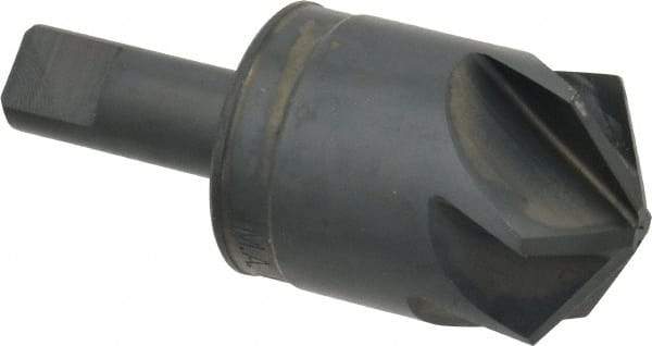 M.A. Ford - 1-1/4" Head Diam, 1/2" Shank Diam, 6 Flute 120° High Speed Steel Countersink - Bright Finish, 3" OAL, 0.37" Nose Diam, Single End, Straight Shank, Right Hand Cut - Industrial Tool & Supply