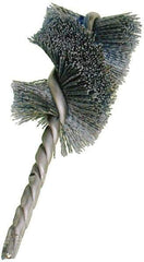 Osborn - 1" Diam Helical Nylon Tube Brush - Single Spiral, 2" Brush Length, 5" OAL, 1/4" Diam Shank - Industrial Tool & Supply