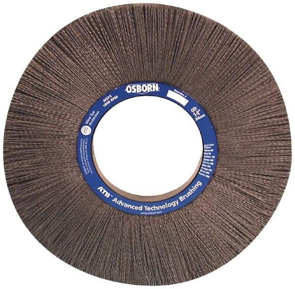 Osborn - 10" OD, 2" Arbor Hole, Crimped Nylon Wheel Brush - 1" Face Width, 2-1/16" Trim Length, 0.04" Filament Diam, 3,600 RPM - Industrial Tool & Supply