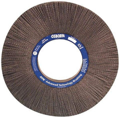 Osborn - 10" OD, 2" Arbor Hole, Crimped Nylon Wheel Brush - 1" Face Width, 2-1/16" Trim Length, 0.04" Filament Diam, 3,600 RPM - Industrial Tool & Supply