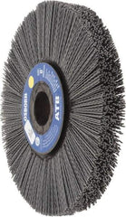 Osborn - 8" OD, 1-1/4" Arbor Hole, Crimped Nylon Wheel Brush - 1" Face Width, 2-1/4" Trim Length, 0.04" Filament Diam, 3,600 RPM - Industrial Tool & Supply