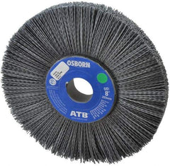 Osborn - 8" OD, 1-1/4" Arbor Hole, Crimped Nylon Wheel Brush - 1" Face Width, 2-1/4" Trim Length, 0.035" Filament Diam, 3,600 RPM - Industrial Tool & Supply