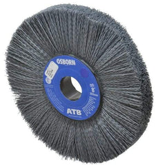 Osborn - 8" OD, 1-1/4" Arbor Hole, Crimped Nylon Wheel Brush - 1" Face Width, 2-1/4" Trim Length, 0.022" Filament Diam, 3,600 RPM - Industrial Tool & Supply