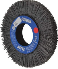 Osborn - 6" OD, 2" Arbor Hole, Crimped Nylon Wheel Brush - 1" Face Width, 1-1/4" Trim Length, 0.04" Filament Diam, 3,600 RPM - Industrial Tool & Supply