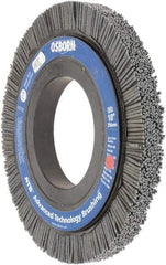 Osborn - 10" OD, 4-1/4" Arbor Hole, Crimped Nylon Wheel Brush - 1" Face Width, 1-1/4" Trim Length, 3,600 RPM - Industrial Tool & Supply
