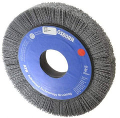 Osborn - 8" OD, 2" Arbor Hole, Crimped Nylon Wheel Brush - 1" Face Width, 1-1/4" Trim Length, 0.04" Filament Diam, 3,600 RPM - Industrial Tool & Supply