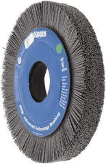 Osborn - 8" OD, 2" Arbor Hole, Crimped Nylon Wheel Brush - 1" Face Width, 1-1/4" Trim Length, 0.035" Filament Diam, 3,600 RPM - Industrial Tool & Supply