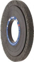 Osborn - 14" OD, 5-1/4" Arbor Hole, Crimped Nylon Wheel Brush - 1" Face Width, 1-1/4" Trim Length, 0.04" Filament Diam, 1,800 RPM - Industrial Tool & Supply