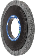 Osborn - 14" OD, 5-1/4" Arbor Hole, Crimped Nylon Wheel Brush - 1" Face Width, 1-1/4" Trim Length, 0.035" Filament Diam, 1,800 RPM - Industrial Tool & Supply