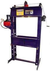 Omega Lift Equipment - 100 Ton Hydraulic Shop Press - 10 Inch Stroke, 1 HP, Single Phase - Industrial Tool & Supply