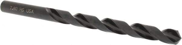 Hertel - 7.8mm 118° High Speed Steel Jobber Drill - Oxide Finish, Right Hand Cut, Spiral Flute, Straight Shank, 114mm OAL, Standard Point - Industrial Tool & Supply