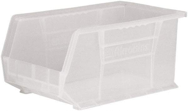 Akro-Mils - 60 Lb. Load Capacity, 14-3/4" Deep, Clear Polymer Hopper Stacking Bin - 7" High x 8-1/4" Wide x 14-3/4" Long - Industrial Tool & Supply