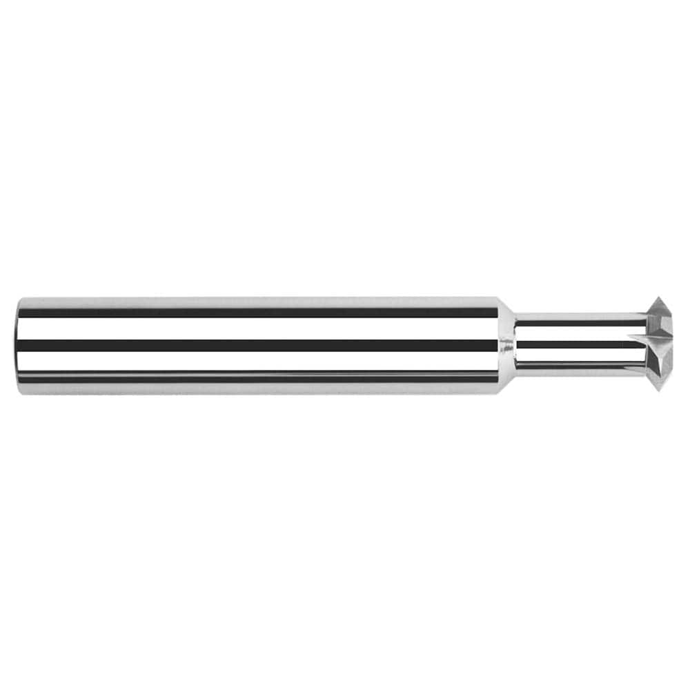 Harvey Tool - 1/4° 1/4" Cut Diam, 1/8" Cut Width, 1/4" Shank, Solid Carbide Double-Angle Cutter - Industrial Tool & Supply