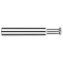 Harvey Tool - 1/4° 1/4" Cut Diam, 1/8" Cut Width, 1/4" Shank, Solid Carbide Double-Angle Cutter - Industrial Tool & Supply