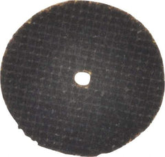 Made in USA - 1-1/2" 60 Grit Aluminum Oxide Cutoff Wheel - 1/32" Thick, 1/8" Arbor, 40,760 Max RPM, Use with Die Grinders - Industrial Tool & Supply