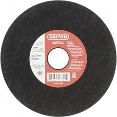 Made in USA - 7" 60 Grit Aluminum Oxide Cutoff Wheel - 0.06" Thick, 1-1/4" Arbor, 8,732 Max RPM, Use with Stationary Tools - Industrial Tool & Supply
