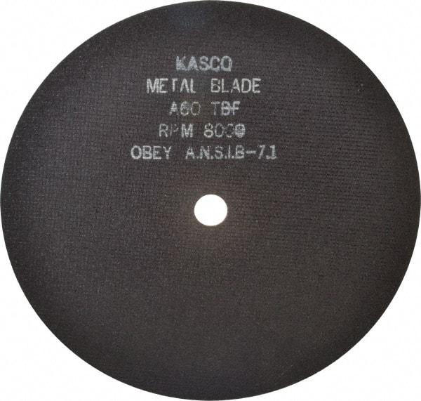 Made in USA - 8" 60 Grit Aluminum Oxide Cutoff Wheel - 1/32" Thick, 5/8" Arbor, 8,000 Max RPM, Use with Stationary Tools - Industrial Tool & Supply