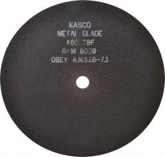 Made in USA - 8" 60 Grit Aluminum Oxide Cutoff Wheel - 1/32" Thick, 5/8" Arbor, 8,000 Max RPM, Use with Stationary Tools - Industrial Tool & Supply