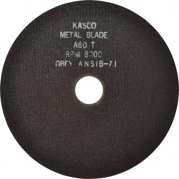 Made in USA - 8" 60 Grit Aluminum Oxide Cutoff Wheel - 1/32" Thick, 1-1/4" Arbor, 8,000 Max RPM, Use with Stationary Tools - Industrial Tool & Supply