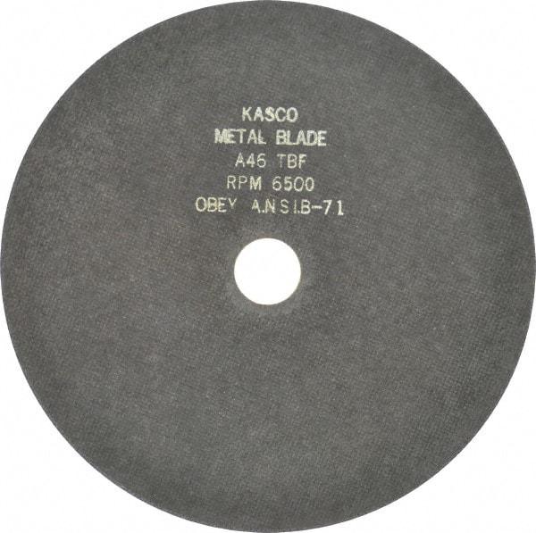 Made in USA - 10" 46 Grit Aluminum Oxide Cutoff Wheel - 1/16" Thick, 1-1/4" Arbor, 6,500 Max RPM, Use with Chop Saws - Industrial Tool & Supply
