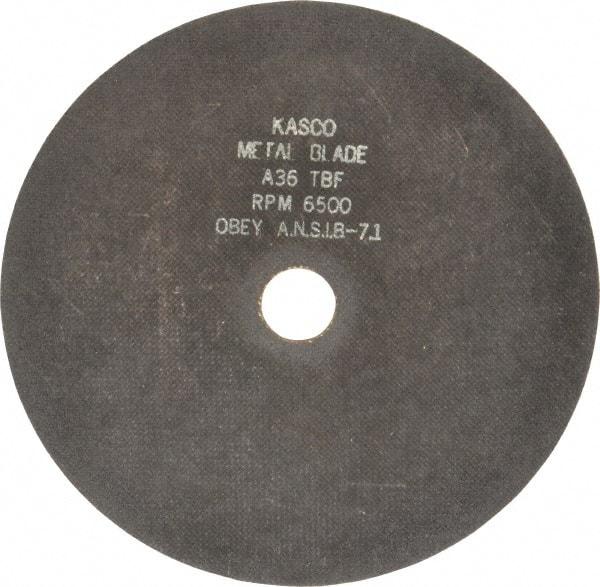 Made in USA - 10" 36 Grit Aluminum Oxide Cutoff Wheel - 3/32" Thick, 1-1/4" Arbor, 6,500 Max RPM, Use with Chop Saws - Industrial Tool & Supply