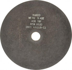 Made in USA - 10" 36 Grit Aluminum Oxide Cutoff Wheel - 3/32" Thick, 1-1/4" Arbor, 6,500 Max RPM, Use with Chop Saws - Industrial Tool & Supply