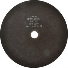 Made in USA - 12" 36 Grit Aluminum Oxide Cutoff Wheel - 1/16" Thick, 1-1/4" Arbor, 5,095 Max RPM, Use with Chop Saws - Industrial Tool & Supply