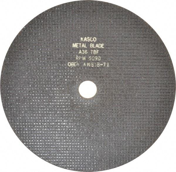 Made in USA - 12" 36 Grit Aluminum Oxide Cutoff Wheel - 3/32" Thick, 1-1/4" Arbor, 5,095 Max RPM, Use with Chop Saws - Industrial Tool & Supply