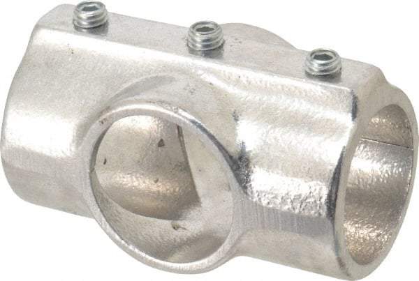 Hollaender - 1-1/4" Pipe, Cross-E, Aluminum Alloy Cross Pipe Rail Fitting - Bright Finish - Industrial Tool & Supply