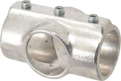 Hollaender - 1-1/4" Pipe, Cross-E, Aluminum Alloy Cross Pipe Rail Fitting - Bright Finish - Industrial Tool & Supply
