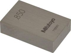 Mitutoyo - 0.85" Rectangular Steel Gage Block - Accuracy Grade AS-1, Includes Certificate of Inspection - Industrial Tool & Supply